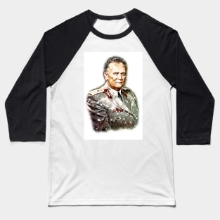 Josip Broz Tito the President of Yugoslavia SFRJ Watercolor Portrait Baseball T-Shirt